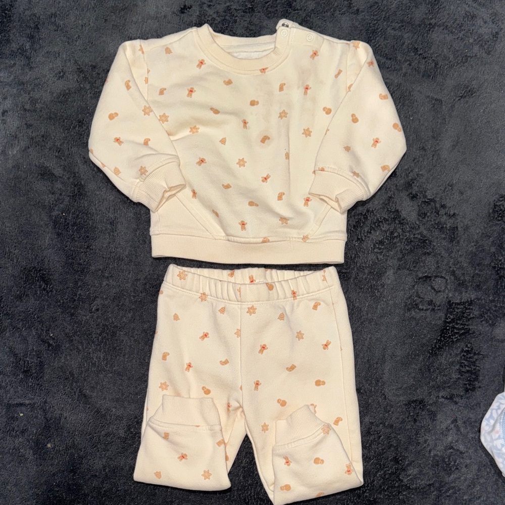 Cloud Island Cream and Orange Kids Matching Set